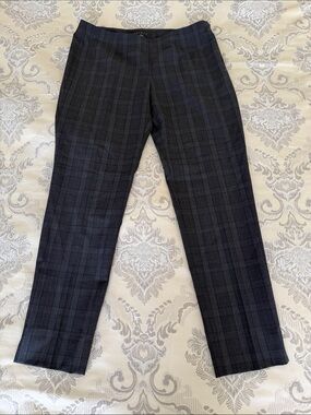 Woman’s Dark Gray Plaid unlined Dress Pants